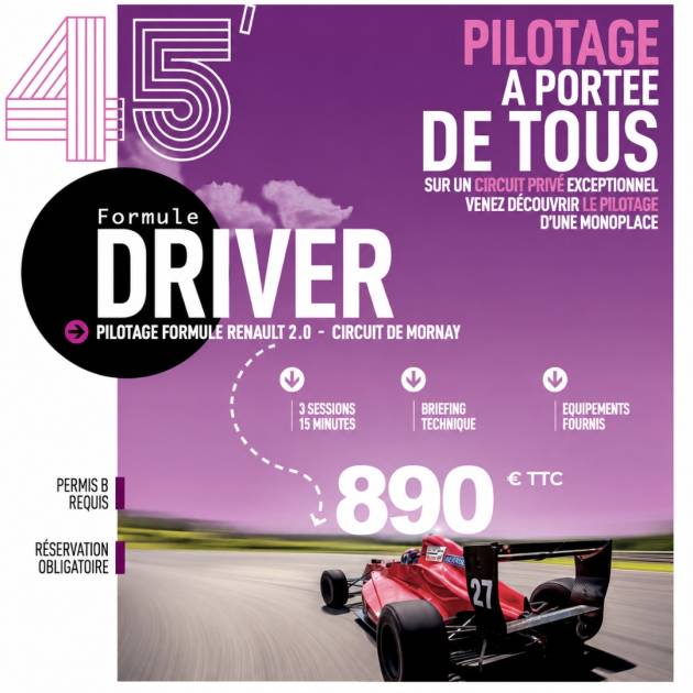FORMULE DRIVER - Stage de pilotage monoplace